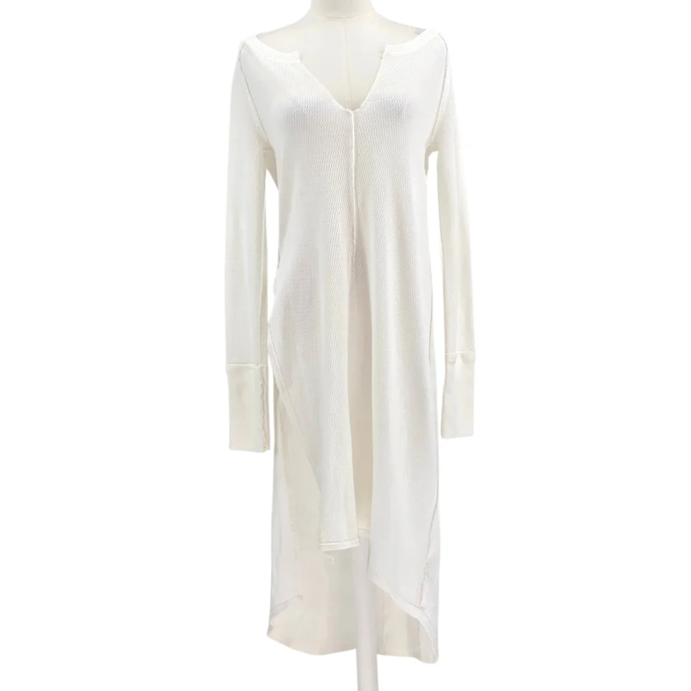 NWT Free People Super Sonic Thermal Tunic XS Ivory Boho Long Top - Picture 2 of 11